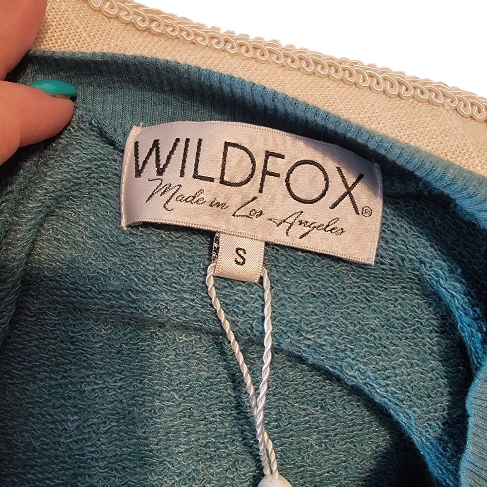 Wildfox Teal Lost In The Wild With You Sweatshirt Size Small New Without Tags - Picture 4 of 4